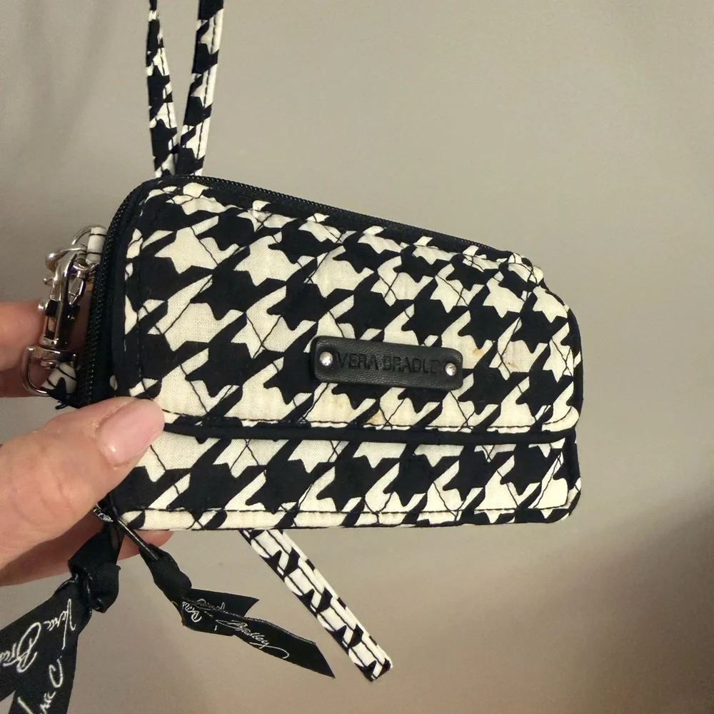 Vera Bradley RFID All-in-One Crossbody Wristlet Wristlet Black White Houndstooth